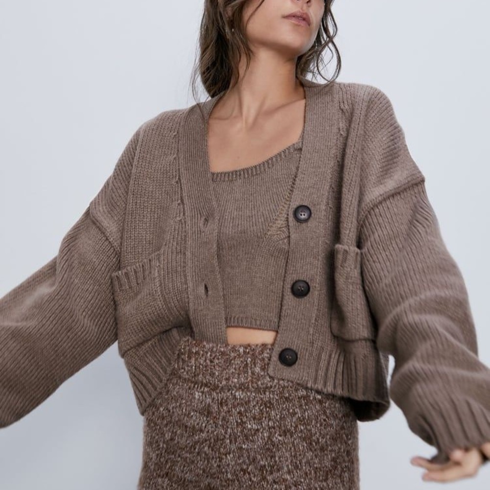 Sold out Zara crop cardigan set